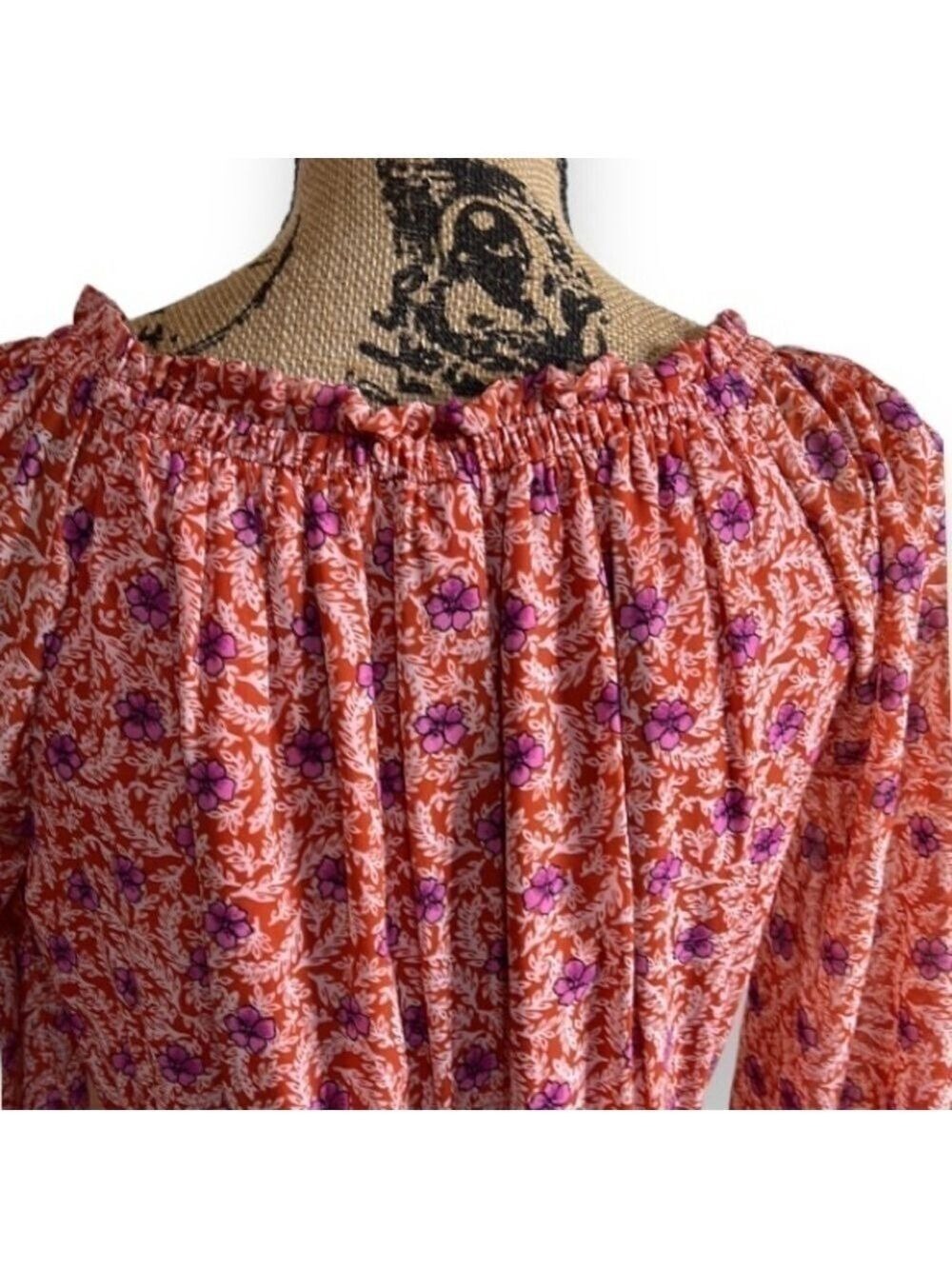 Harlow & Rose MIDI Long-Sleeve Dress Women’s Large, Bohemian Style, Fully Lined - Picture 5 of 9
